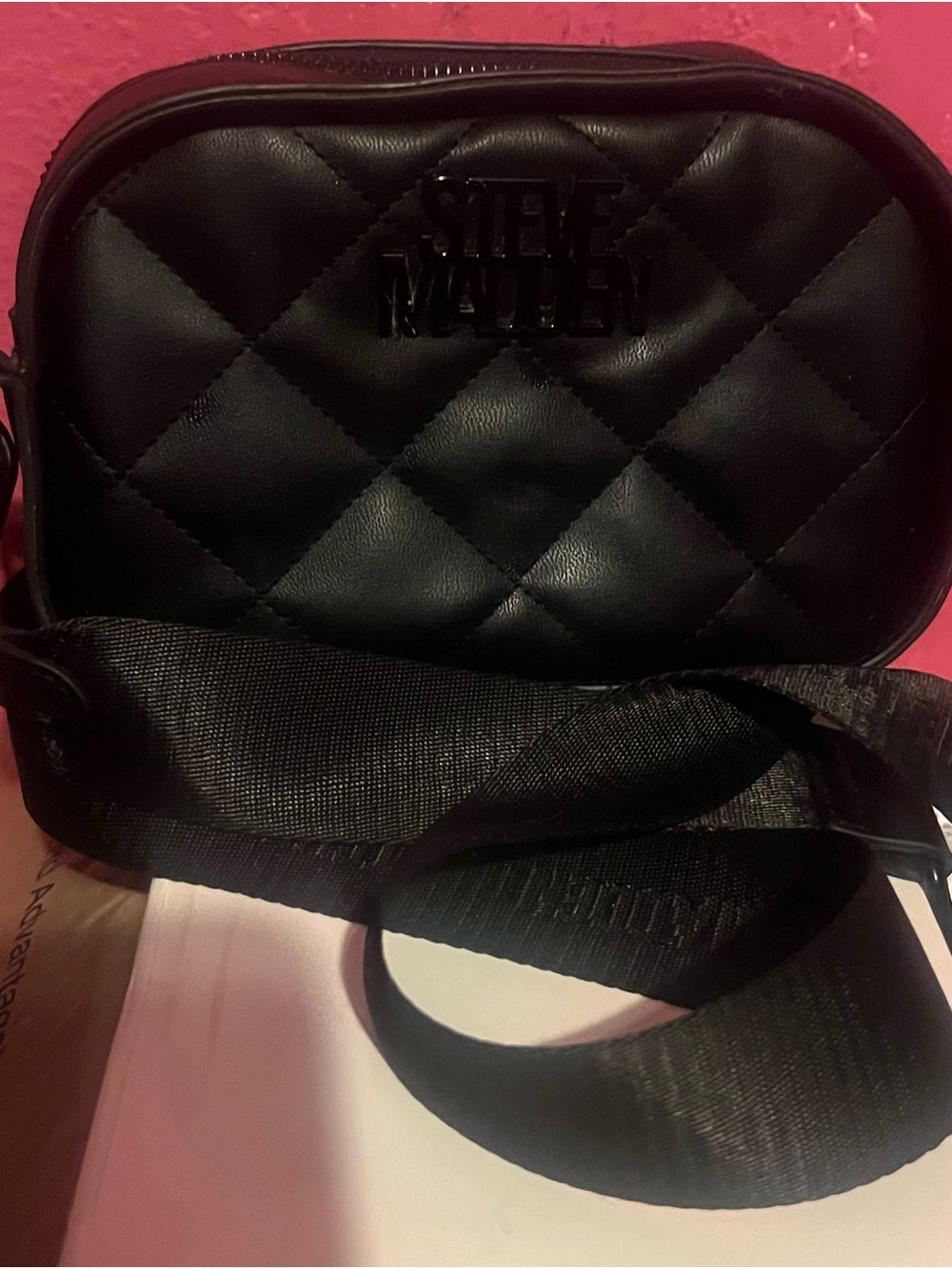 Steve Madden Black Quilted Crossbody bag